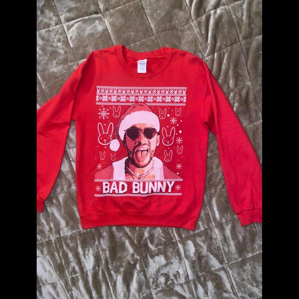 Bad Bunny Christmas holiday sweat shirt